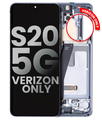 OLED Assembly With Frame Compatible For Samsung Galaxy S20 5G (Verizon 5G UW Frame Only) (Used OEM Pull: Grade A) (Cosmic Gray)