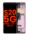 OLED Assembly With Frame Compatible For Samsung Galaxy S20 5G (Non-Verizon 5G UW Frame) (Aftermarket Plus) (Cloud Pink)