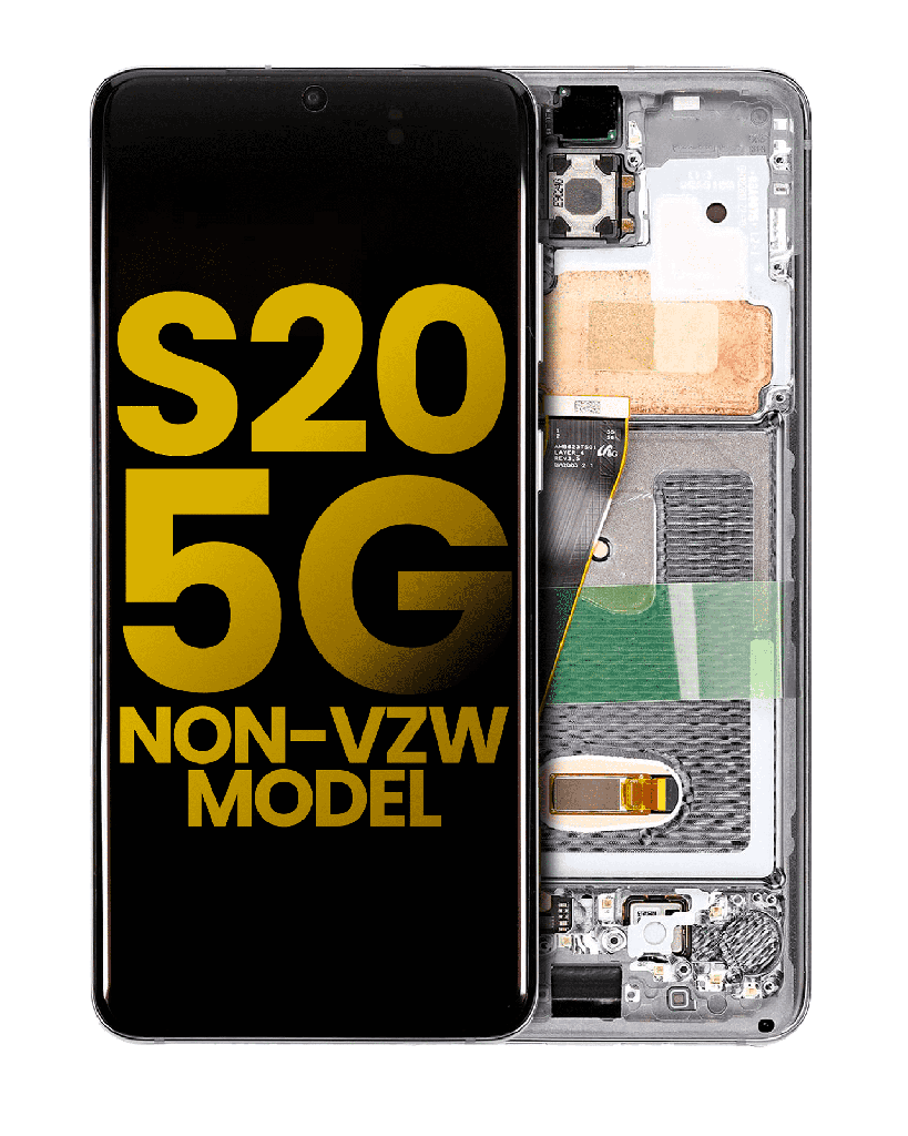 OLED Assembly With Frame Compatible For Samsung Galaxy S20 5G (Non-Verizon 5G UW Frame) (Refurbished) (Cosmic Gray)