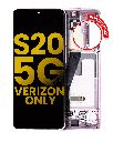 OLED Assembly With Frame Compatible For Samsung Galaxy S20 5G (Verizon 5G UW Frame Only) (Refurbished) (Cloud Pink)