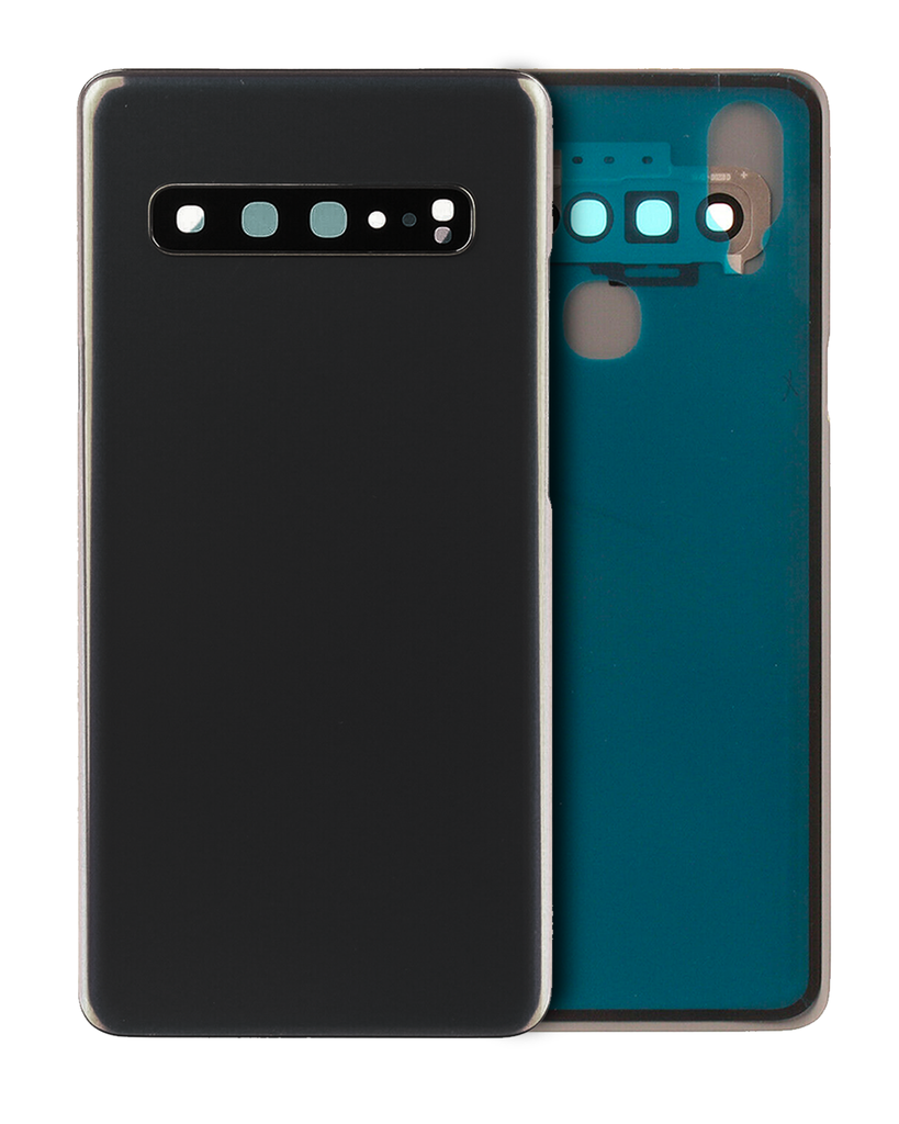 Back cover Glass With Camera Lens Compatible For Samsung Galaxy S10 5G (No Logo) (Aftermarket Plus) (Prism Black)