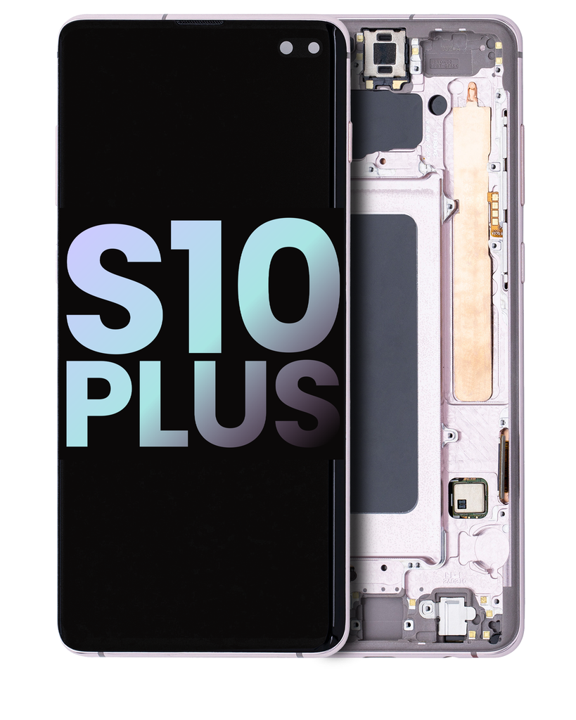 OLED Assembly With Frame Compatible For Samsung Galaxy S10 Plus (Service Pack) (Ceramic White)