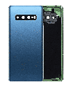 Back cover Glass With Camera Lens Compatible For Samsung Galaxy S10 Plus (No Logo) (Aftermarket Plus) (Prism Blue)