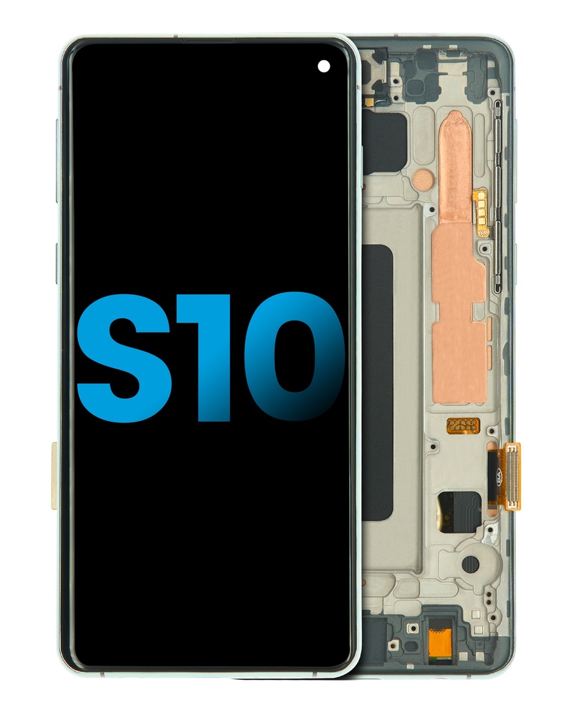 LCD Assembly With Frame (Without Finger Print Sensor) Compatible For Samsung Galaxy S10 (Aftermarket Plus: TFT) (Prism Green)