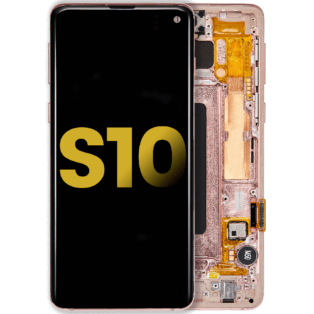 OLED Assembly With Frame Compatible For Samsung Galaxy S10 (Refurbished) (Flamingo Pink)