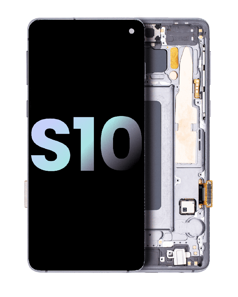 OLED Assembly With Frame Compatible For Samsung Galaxy S10 (Service Pack) (Prism / Ceramic Black)