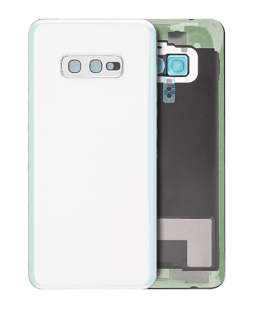 Back cover Glass With Camera Lens Compatible For Samsung Galaxy S10E (No Logo) (Aftermarket Plus) (Prism White)