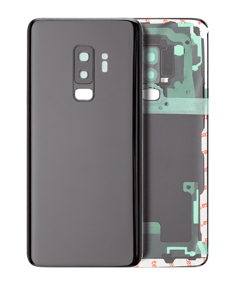 Back Cover Glass With Camera Lens Compatible For Samsung Galaxy S9 Plus (No Logo) (Aftermarket Plus) (Midnight Black)