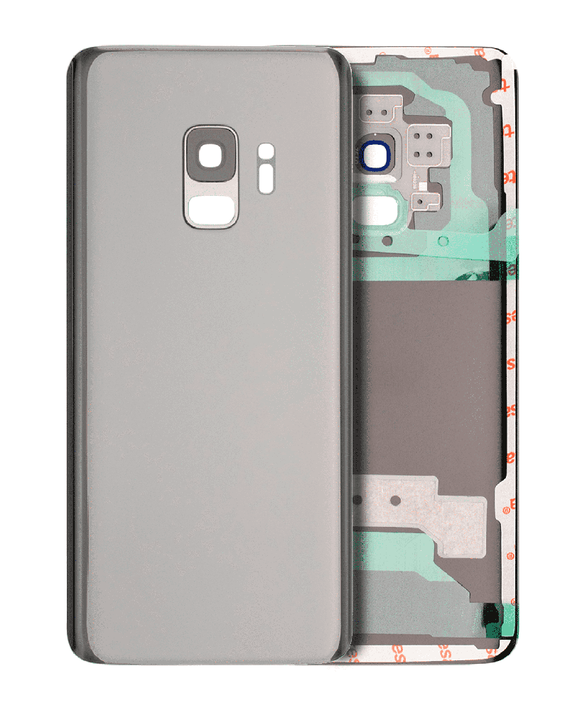 Back Cover Glass With Camera Lens Compatible For Samsung Galaxy S9 (No Logo) (Aftermarket Plus) (Silver)
