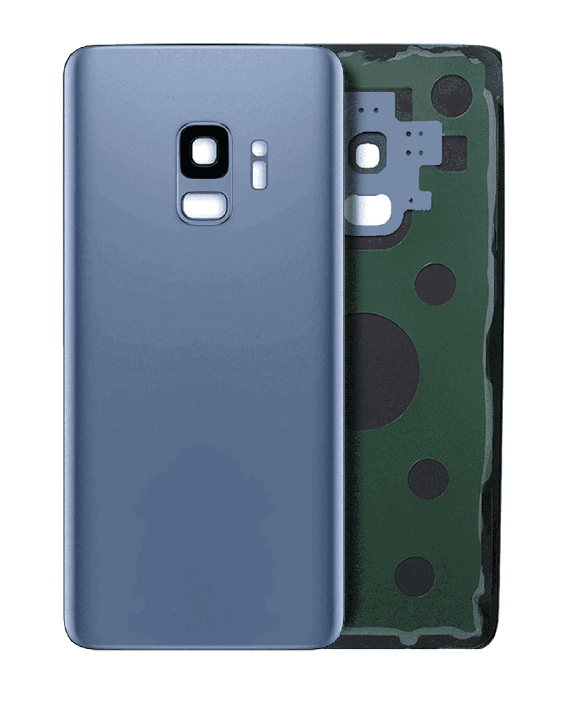 Back Cover Glass With Camera Lens Compatible For Samsung Galaxy S9 (No Logo) (Aftermarket Plus) (Coral Blue)