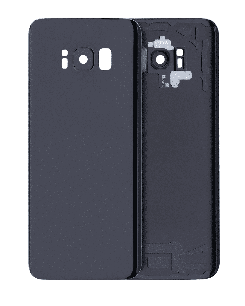 Back Cover Glass With Camera Lens Compatible For Samsung Galaxy S8 (No Logo) (Aftermarket Plus) (Midnight Black)
