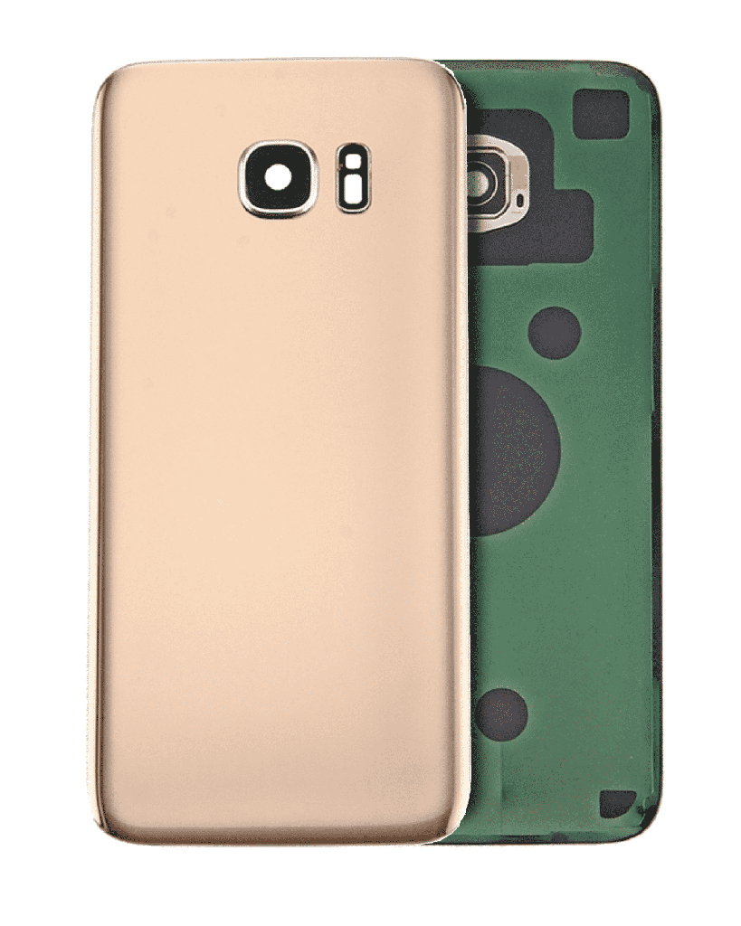 Back Cover Glass With Camera Lens Compatible For Samsung Galaxy S7 (No Logo) (Aftermarket Plus) Edge (Gold)