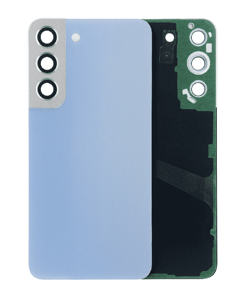 Back Cover Glass With Camera Lens Compatible For Samsung Galaxy S22 5G (No Logo) (Aftermarket Plus) (Sky Blue)