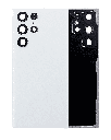 Back Cover Glass With Camera Lens Compatible For Samsung Galaxy S22 Ultra 5G (No Logo) (Aftermarket Plus) (White)