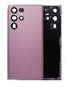 Back Cover Glass With Camera Lens Compatible For Samsung Galaxy S22 Ultra 5G (No Logo) (Aftermarket Plus) (Burgundy)