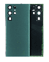 Back Cover Glass With Camera Lens Compatible For Samsung Galaxy S22 Ultra 5G (No Logo) (Aftermarket Plus) (Green)