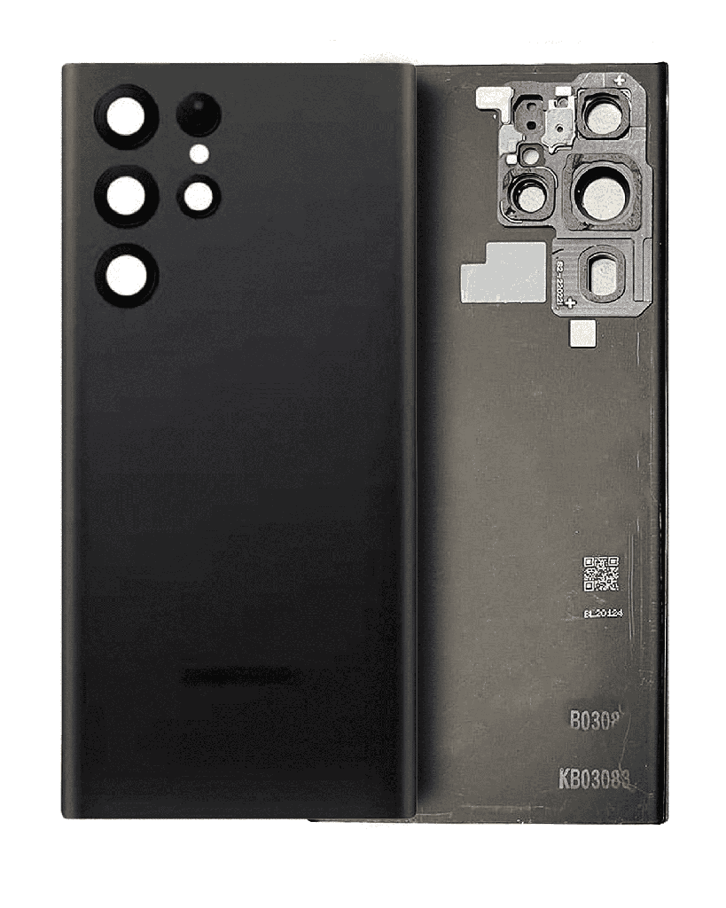 Back Cover Glass With Camera Lens Compatible Samsung Galaxy S22 Ultra (Service Pack) (Phantom Black)
