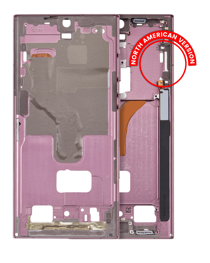 Mid-Frame Housing Compatible For Samsung Galaxy S22 Ultra 5G (US &amp; International Version) (Burgundy)