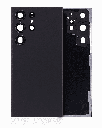 Back Cover Glass With Camera Lens Compatible For Samsung Galaxy S23 Ultra 5G (No Logo) (Aftermarket Plus) (Phantom Black)