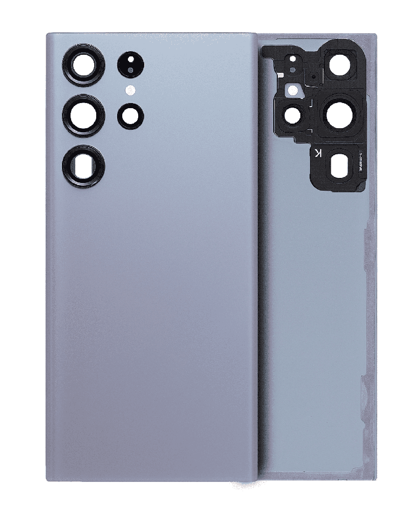 Back Cover Glass With Camera Lens Compatible For Samsung Galaxy S23 Ultra 5G (No Logo) (Aftermarket Plus) (Graphite)