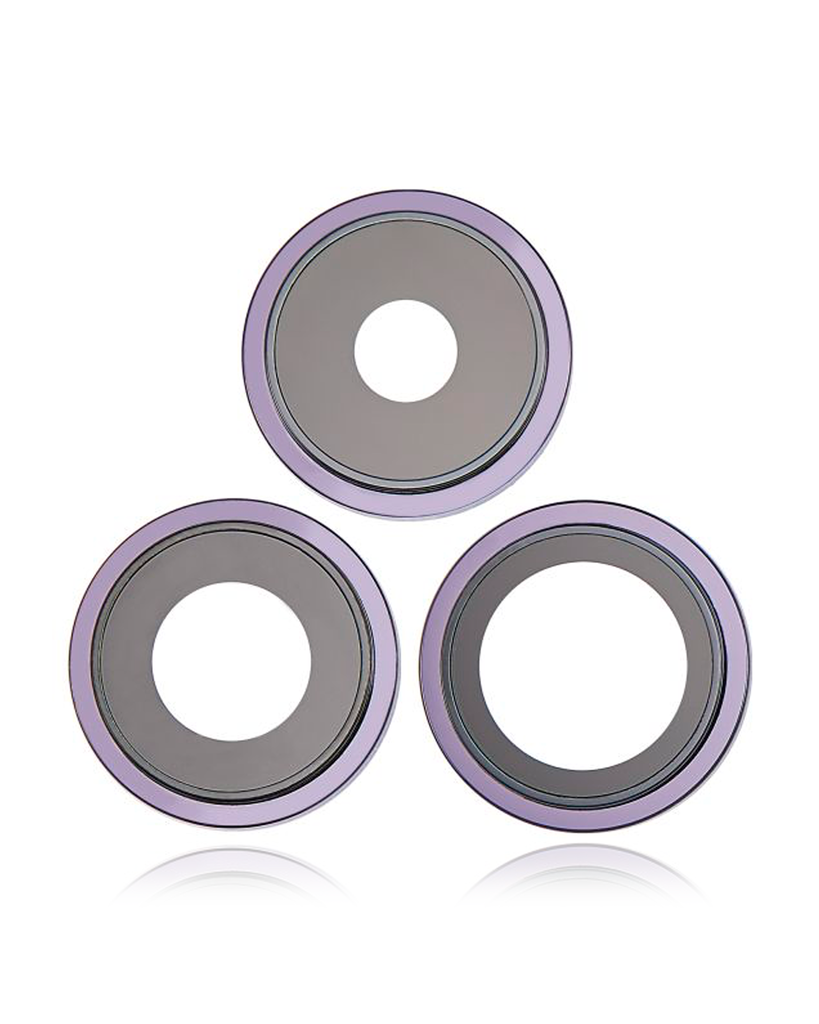 Back Camera Lens With Bracket &amp; Bezel Compatible For iPhone 14 Pro / 14 Pro Max (Deep Purple) (3 Piece Set) (Aftermarket Plus)