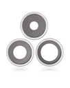 Back Camera Lens With Bracket &amp; Bezel Compatible For iPhone 14 Pro / 14 Pro Max (Silver) (3 Piece Set) (Aftermarket Plus)