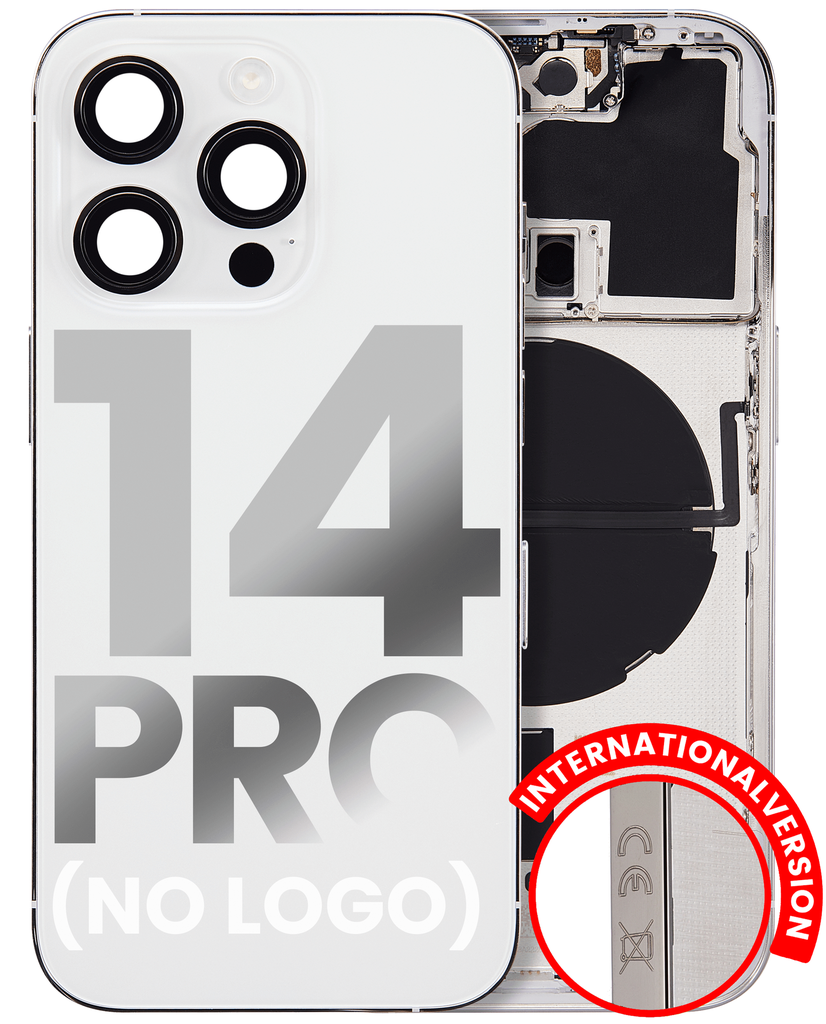 Back Housing W/ Small Pre-Installed Compatible For iPhone 14 Pro (International Version) (No Logo) (Aftermarket Plus) (Silver)