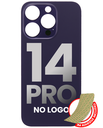 Back Glass With 3M Adhesive Compatible For iPhone 14 Pro (No Logo / Large Camera Hole) (Deep Purple)