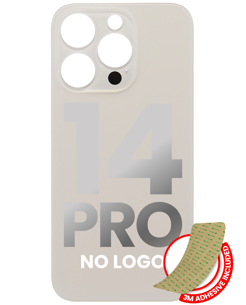 Back Glass With 3M Adhesive Compatible For iPhone 14 Pro (No Logo / Large Camera Hole) (Gold)