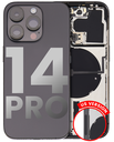 Back Housing W/ Small Pre-Installed Compatible For iPhone 14 Pro (U.S Version) (Used OEM Pull: Grade C) (Space Black)
