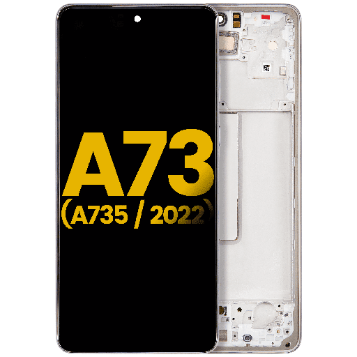 OLED Assembly With Frame Compatible For Samsung Galaxy A73 (A735/2022) (Refurbished) (White)