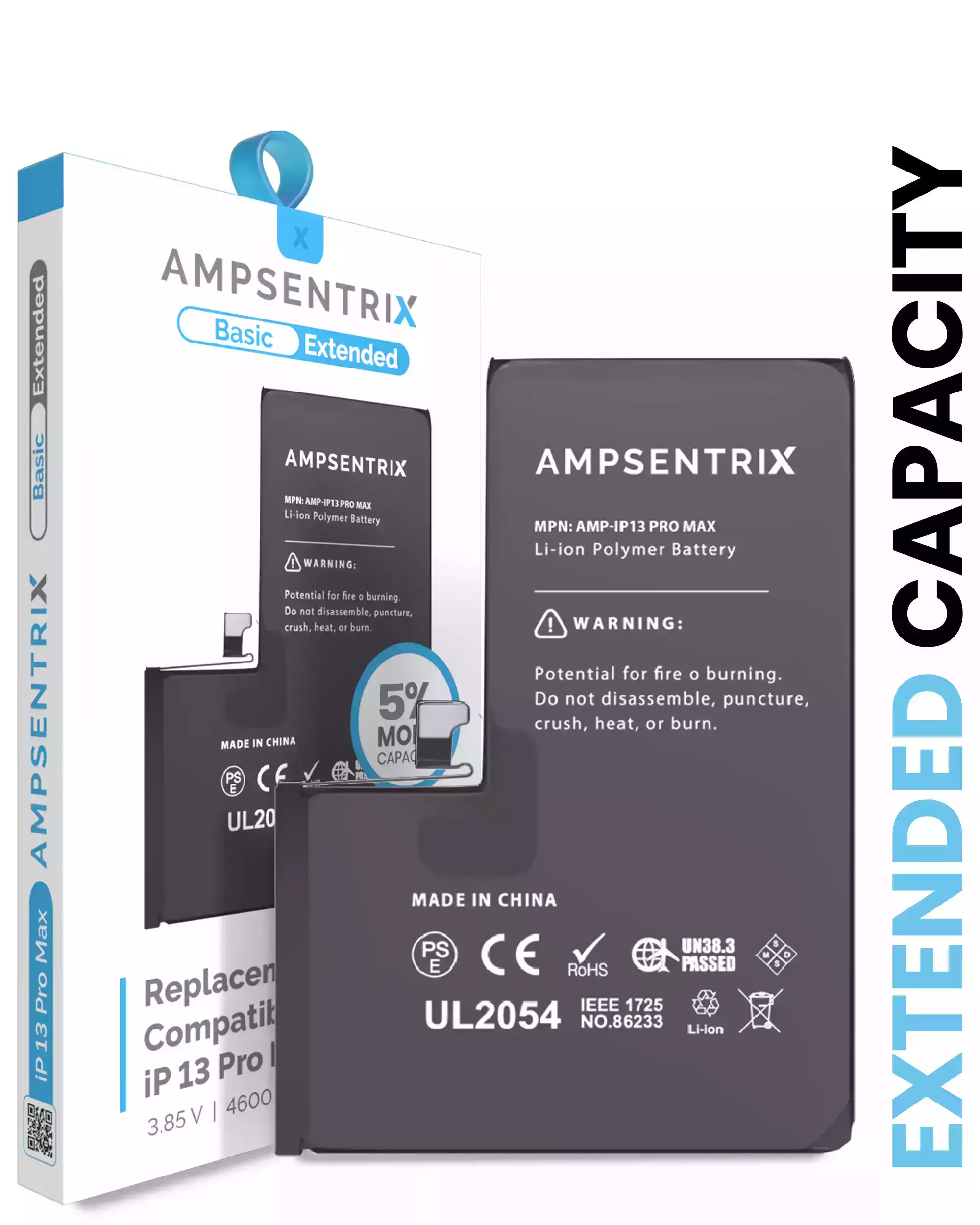 Replacement Battery Compatible For iPhone 13 Pro Max (AmpSentrix Basic Extended)