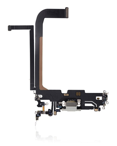 Charging Port Flex Cable Compatible For iPhone 13 Pro Max (Used OEM Pull) (Silver)