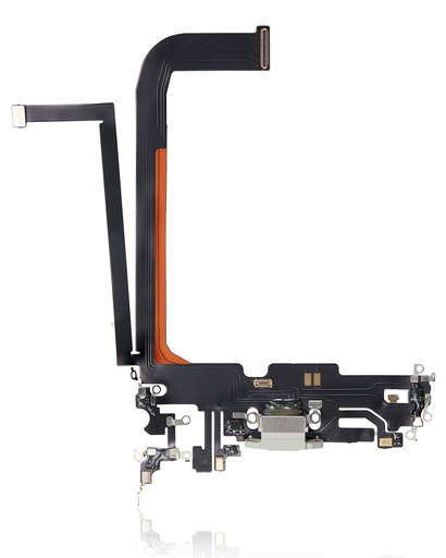 Charging Port Flex Cable Compatible For iPhone 13 Pro Max (Aftermarket Plus) (Silver)