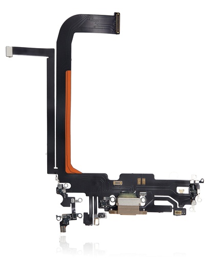Charging Port Flex Cable Compatible For iPhone 13 Pro Max (Aftermarket Plus) (Gold)