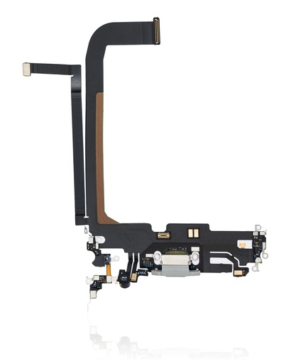 Charging Port Flex Cable Compatible For iPhone 13 Pro Max (Premium) (Silver)