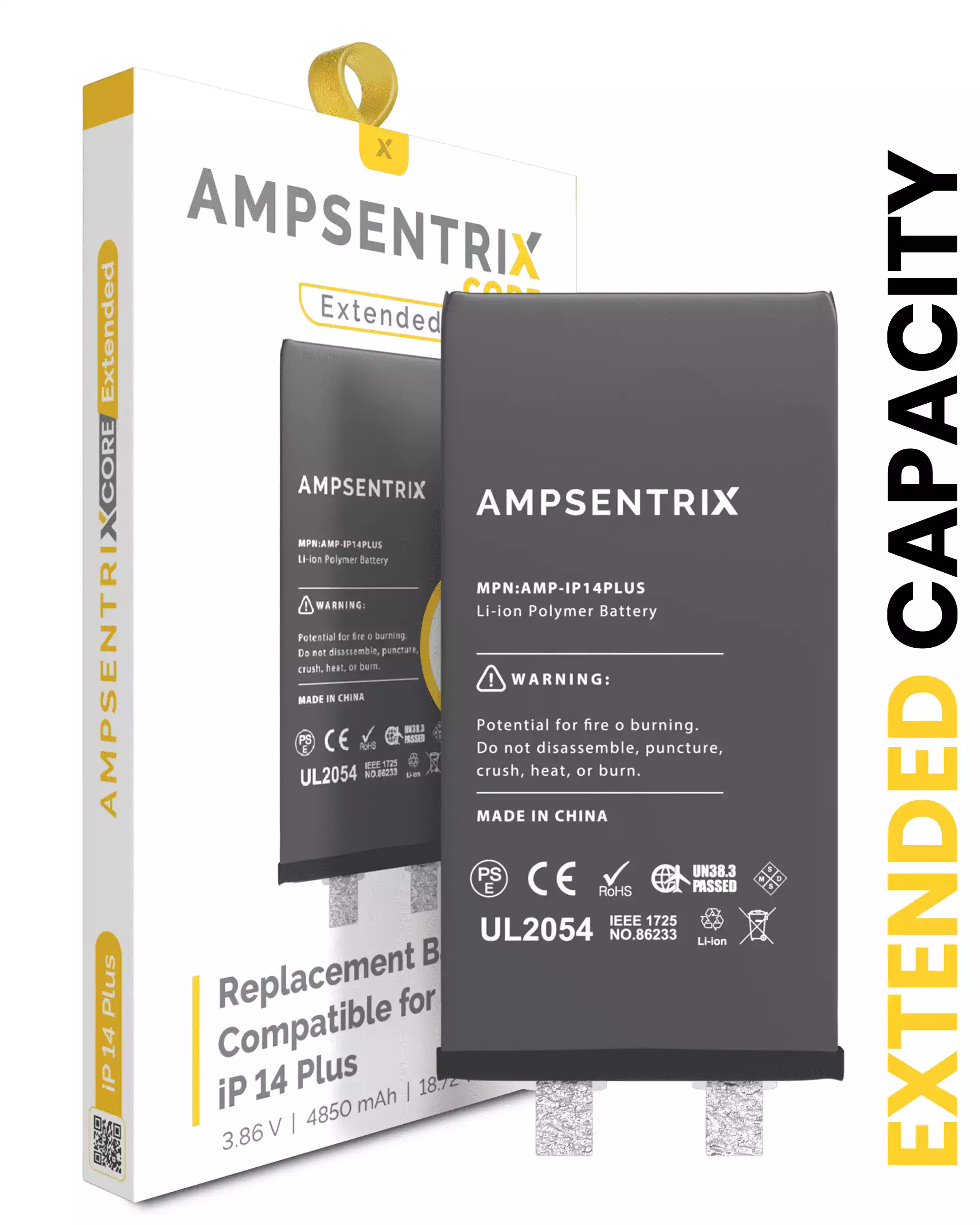 Replacement Battery Compatible For IPhone 14 Plus (Spot Welding Required) (AmpSentrix Core Extended)