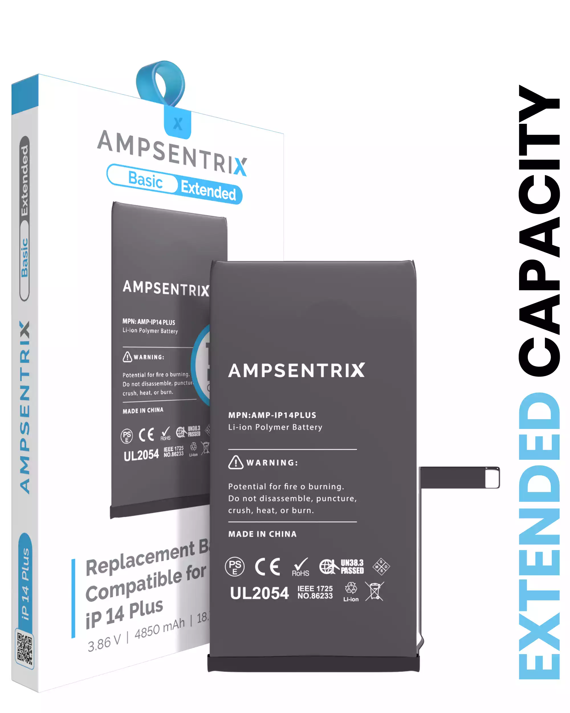 Replacement Battery Compatible For iPhone 14 Plus (AmpSentrix Basic Extended)