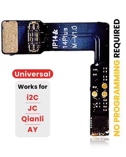 Pre-Programmed Universal Battery Tag-On Flex (Soldering Not Required) Compatible For iPhone 14 / 14 Plus (AmpSentrix) (Compatible With I2C, JCID, Qianli)