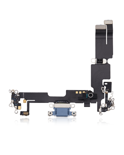 Charging Port Flex Cable Compatible For iPhone 14 Plus (Used OEM Pull) (Blue)