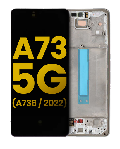OLED Assembly With Frame Compatible For Samsung Galaxy A73 5G (A736/2022) (Refurbished) (White)