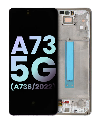 Oled Assembly With Frame Compatible For Samsung Galaxy A73 5G (A736/2022) (Service Pack) (White)