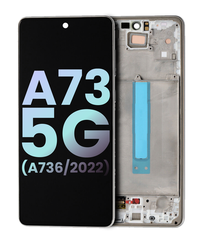 Oled Assembly With Frame Compatible For Samsung Galaxy A73 5G (A736/2022) (Service Pack) (Gray)