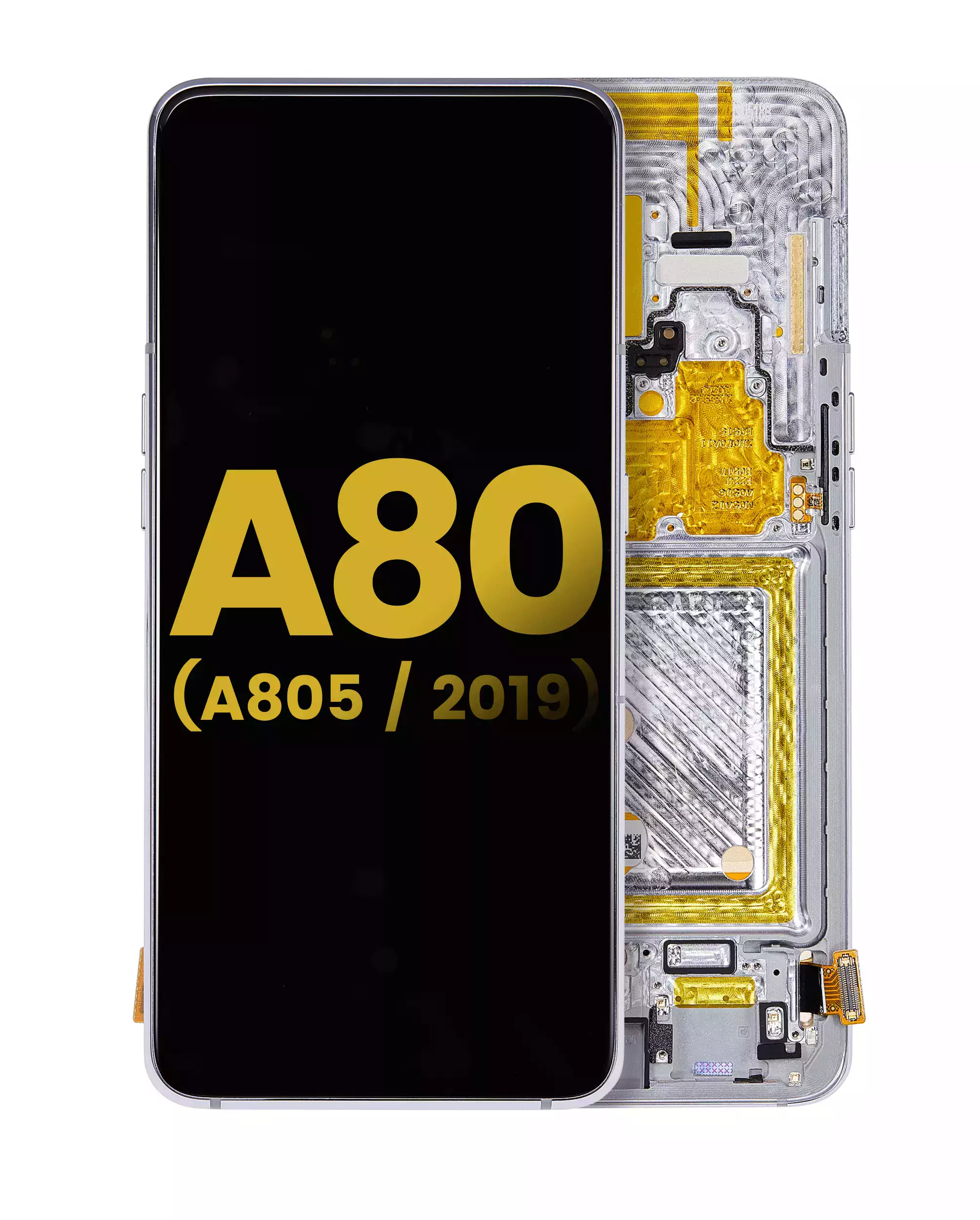 OLED Assembly With Frame Compatible For Samsung Galaxy A80 (A805/2019) (Refurbished) (Ghost White)