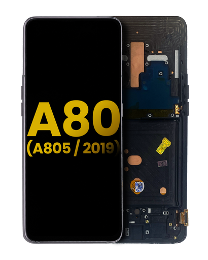 OLED Assembly With Frame Compatible For Samsung Galaxy A80 (A805/2019) (Phantom Black) (Refurbished)