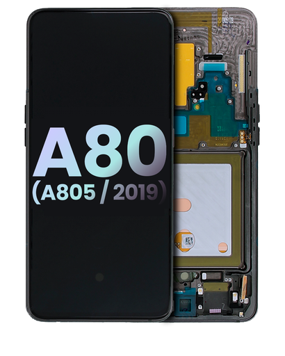 OLED Assembly With Frame Compatible For Samsung Galaxy A80 (A805/2019) (Service Pack) (Phantom Black)