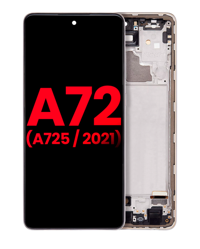 OLED Assembly With Frame Compatible For Samsung A72 (A725/2021) (6.36&quot;) (Aftermarket Plus) (Awesome White)