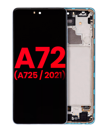 OLED Assembly With Frame Compatible For Samsung A72 (A725/2021) (6.36&quot;) (Aftermarket Plus) (Awesome Blue)