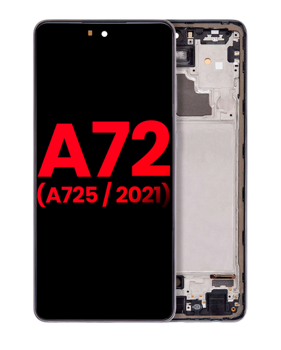OLED Assembly With Frame Compatible For Samsung A72 (A725/2021) (6.36&quot;) (Aftermarket Plus) (Awesome Black)