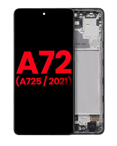 OLED Assembly With Frame Compatible For Samsung A72 (A725/2021) (6.67&quot;) (Aftermarket Plus) (Awesome Black)